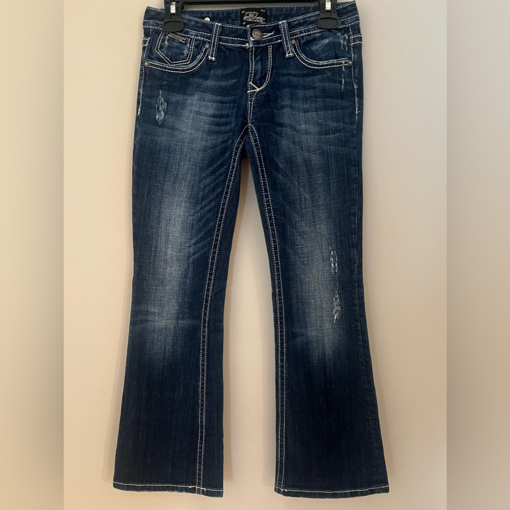 REROCK FOR EXPRESS Dark Blue Jeans OS Short Boot Bootcut
